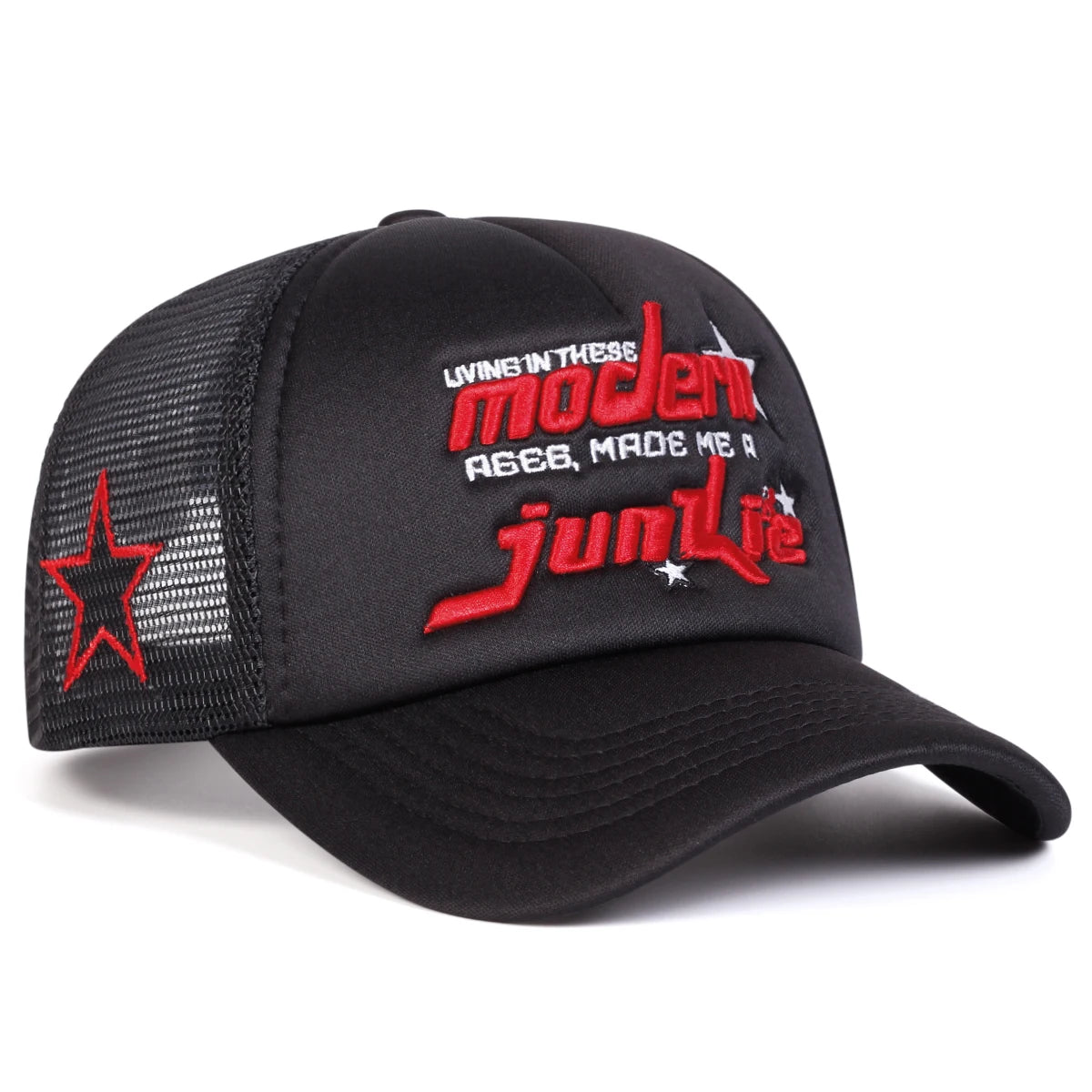 Unisex Modern Junkie Letter Embroidery Baseball Net Caps Spring and Summer Outdoor Adjustable Casual Hats Sunscreen Hat