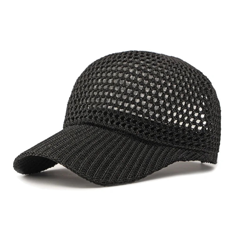 Summer solid color breathable baseball cap sports mesh hat outdoor sun hat