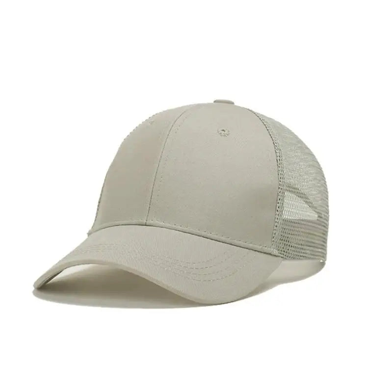 Mesh Cap Women Spring Summer Hats For Women Baseball Cap Cotton Solid Colored Wholesale Stock 6 Panel 5 Panel Breathable Cap