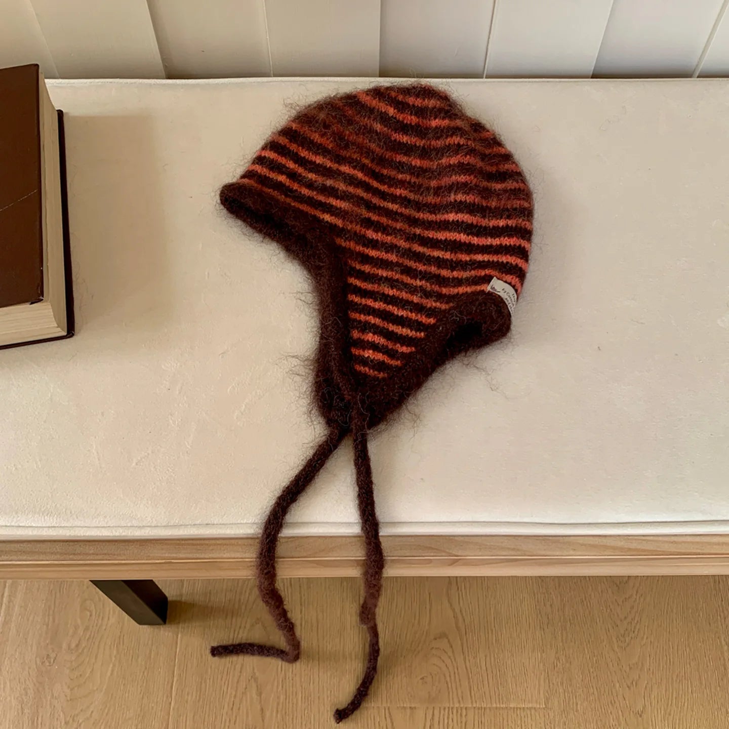 Winter Hat Women Wool Knitted Striped Beanie Baggy Cap Warm Windproof Outdoor Ski Balaclava Casual New