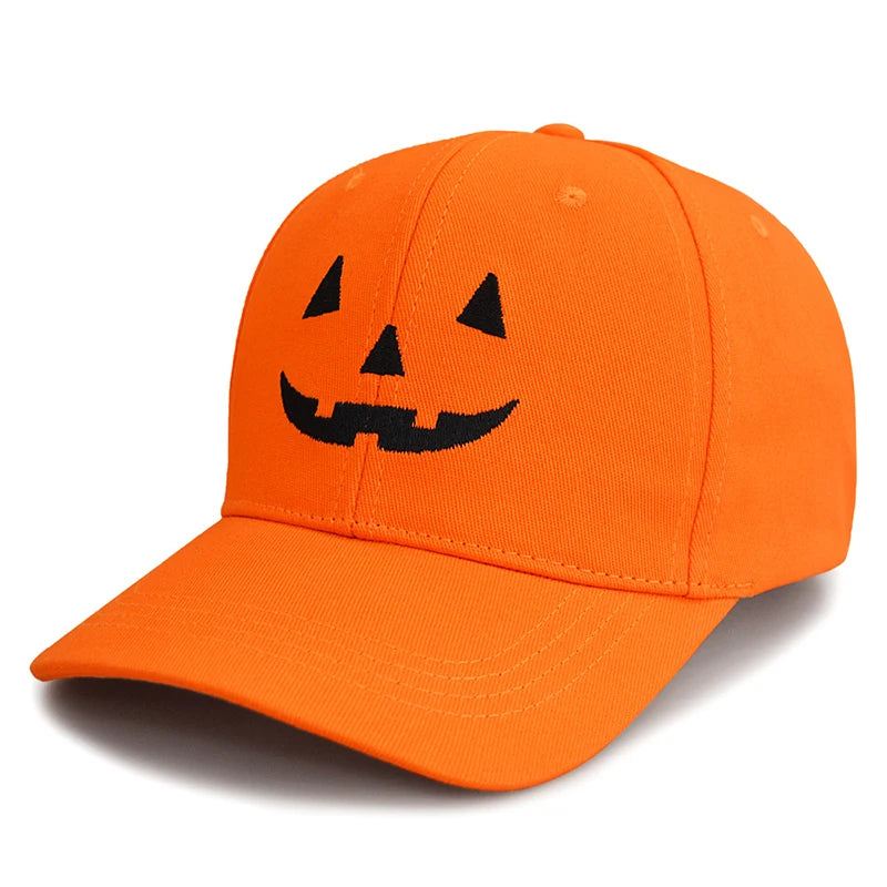 Unisex Halloween Embroidered Baseball Cap Pumpkin Embroidery Hat Outdoor Adjustable Casual Curved Brim Hats Sunscreen Dad Hat