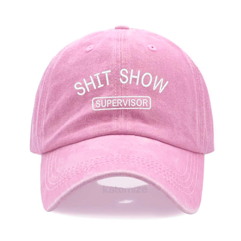 Men's Baseball Cap Women's Sport Golf Caps for Man Washed Cotton SHIT SHOW SUPERVISOR Embroidery Dad Hat Sun Hats Dropshipping