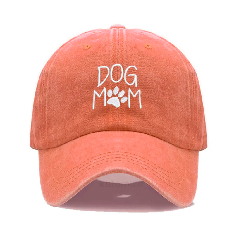 Dog Mom Embroidered Baseball Cap for Women Men Fashion Adjustable Soft Cotton Dad Hat Unisex Classic Golf Caps