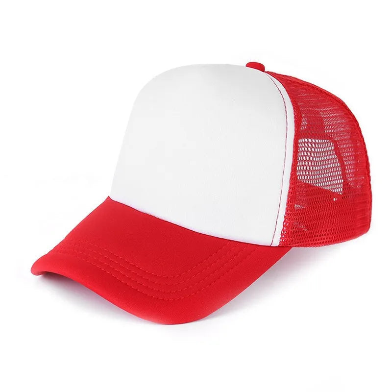 1 Piece Summer Trucker Hat Men Women Net Polyester Baseball Cap Blank Mesh Dad Hats Adjustable Sun Hat Visor