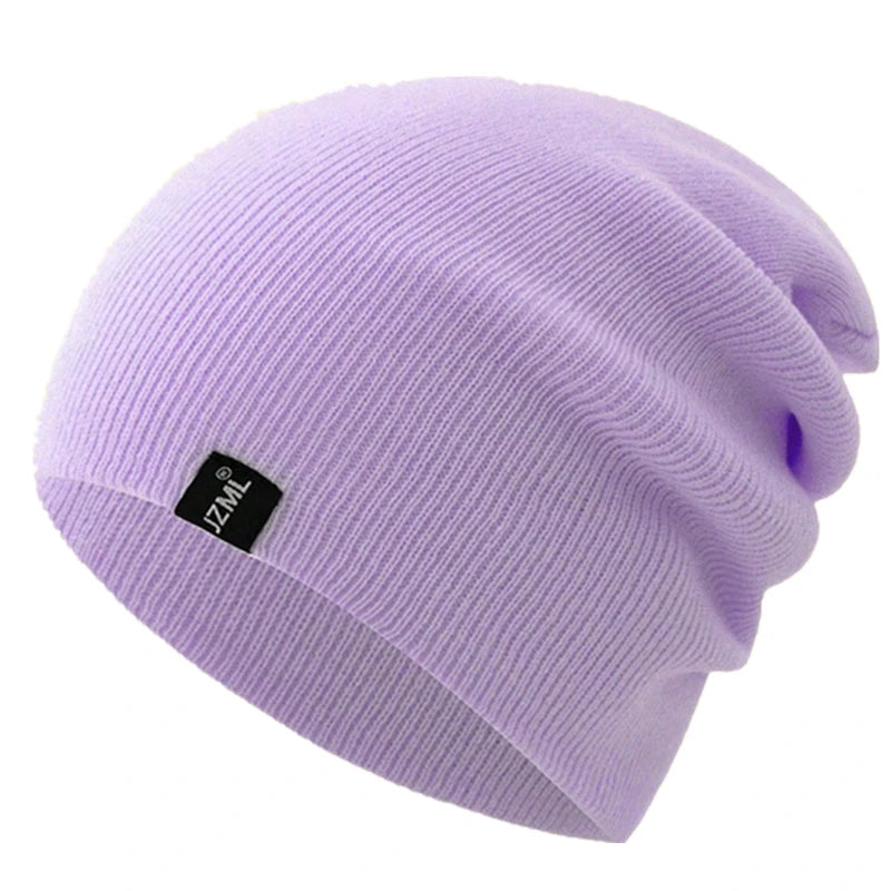Unisex Letter Label Decor Beanie Hat Casual Multiple Colored Winter Knitted Hat Daily Life And Outdoor Beanie Cap