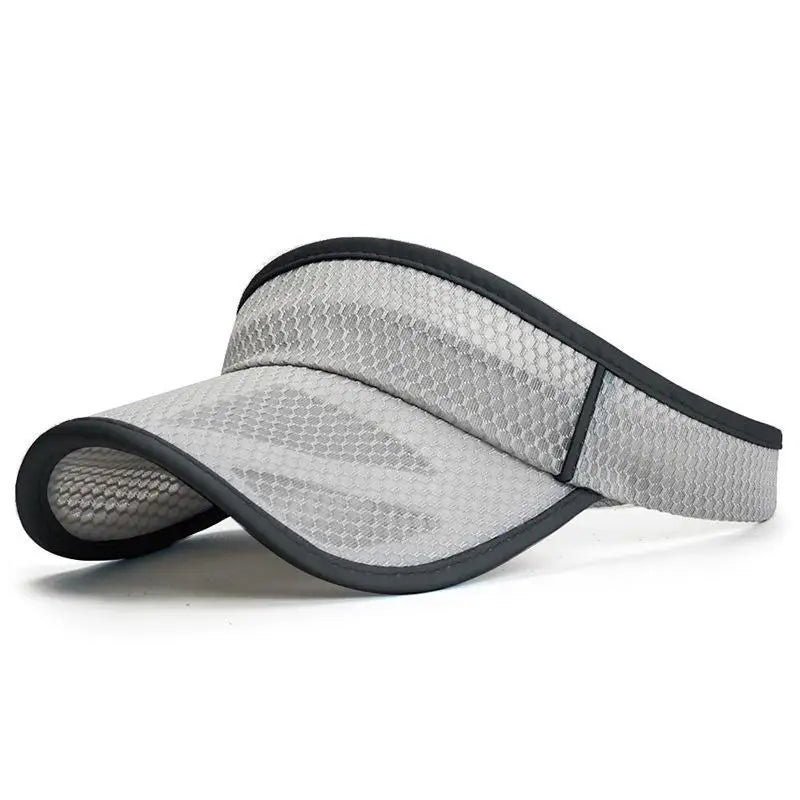 Summer Sports Sun Hats Men's Cap Adjustable Visor Uv Protection Empty Top Tennis Running Sunscreen Mesh Brim