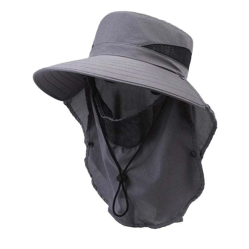 Men’s Wide Brim Bucket Hat Breathable Outdoor Fishing Sun Protection Hat