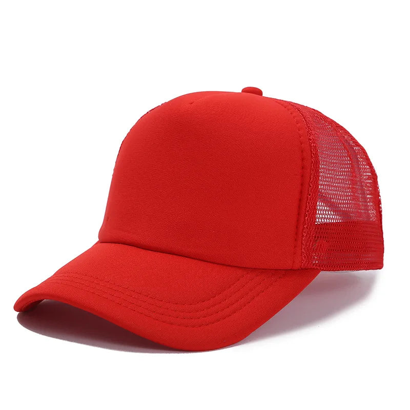 50 Color Unisex SummerTrucker Hat For Adult Net Baseball Cap Men Women Polyester Blank Mesh Adjustable Sun Hat Visor