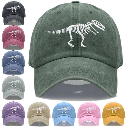 Cotton Baseball Cap for Men Women Unisex Embroidery Dinosaur Tyrannosaurus Rex Dad Hat Protection Outdoor Sports Golf Caps