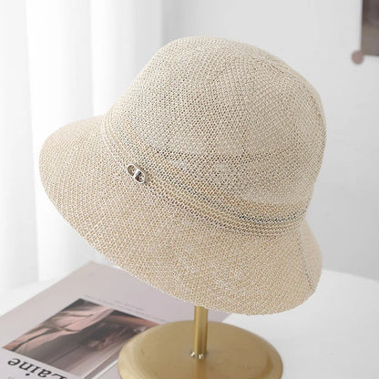 Bucket Hat Sun Protection For Women Korean Minimalist Knit Fisherman Cap Breathable Travel Hat Beach/urban/vacation Sunscreen