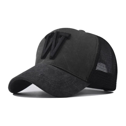 Fashion New Women Men Mesh Baseball Cap Male Lady Breathable W Embroidery Snapback Hats Unisex Trucker Hats Cap For Women Men