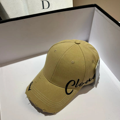 Vintage Letter Embroidery Baseball Cap Adjustable Big Head Outdoor Sports Hiking Hip-Hop Hat Versatile Fashion Snapback Sun Hats