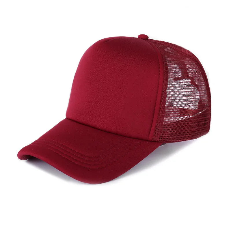 1 Piece Summer Trucker Hat Men Women Net Polyester Baseball Cap Blank Mesh Dad Hats Adjustable Sun Hat Visor