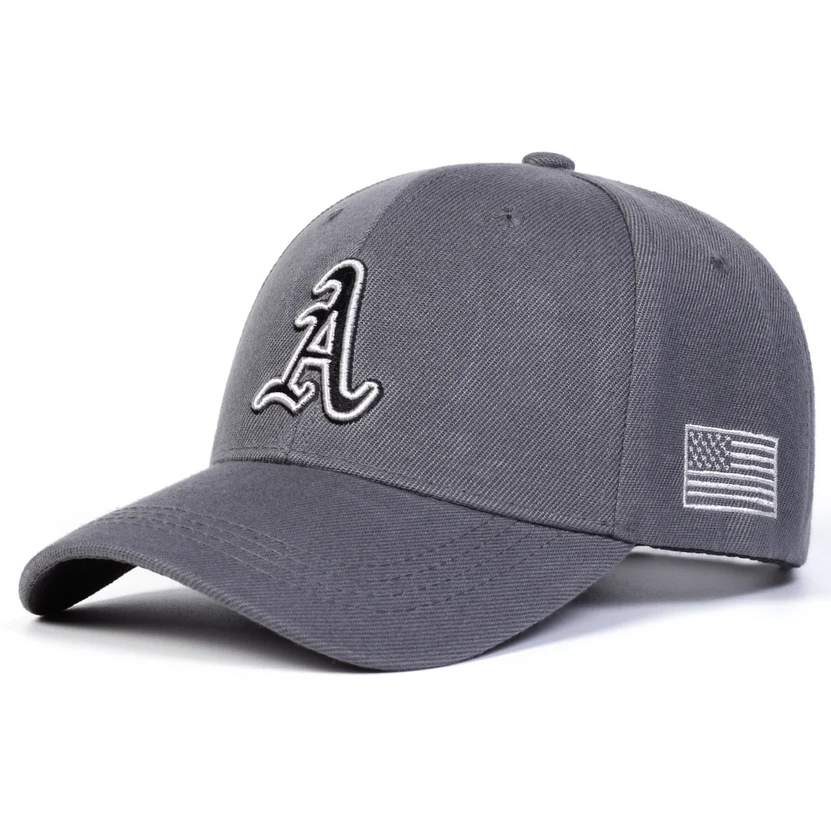 Unisex A Letter Embroidery Side American Flag Baseball Cap Spring Autumn Outdoor Adjustable Casual Hat Hip Hop Hat Sunscreen Hat