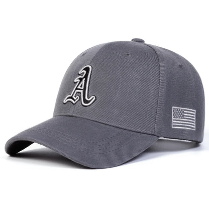 Unisex A Letter Embroidery Side American Flag Baseball Cap Spring Autumn Outdoor Adjustable Casual Hat Hip Hop Hat Sunscreen Hat