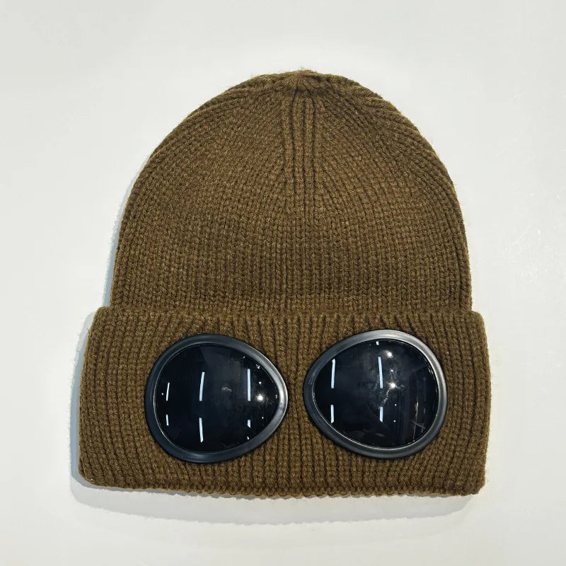 Winter Warm Beanie Hats Women Men Winter Windproof Glasses Knitted Ski Mask Cap Outdoor Ear Protection Sports Cold Hat Garros