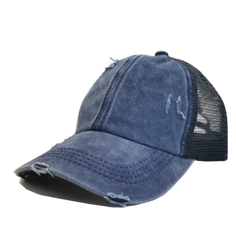 Spring Summer Soft Baseball Cap For Women Vintage Washed Cotton Ponytail Caps Men Blank Denim Sport Trucker Sun Hats Gorras