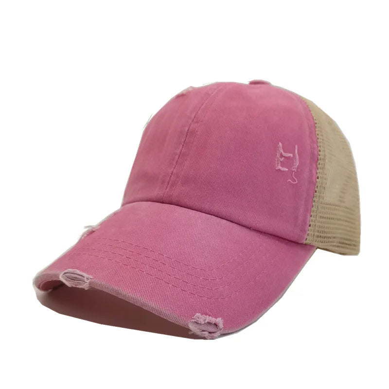 Spring Summer Soft Baseball Cap For Women Vintage Washed Cotton Ponytail Caps Men Blank Denim Sport Trucker Sun Hats Gorras
