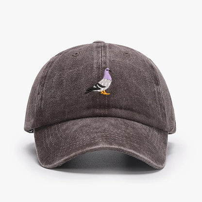 Embroidery Pigeon Design Spring vintage Baseball caps Men Women Water Washed Sunscreen Sun Hat Sports Fishing Sunshade Dad Hat