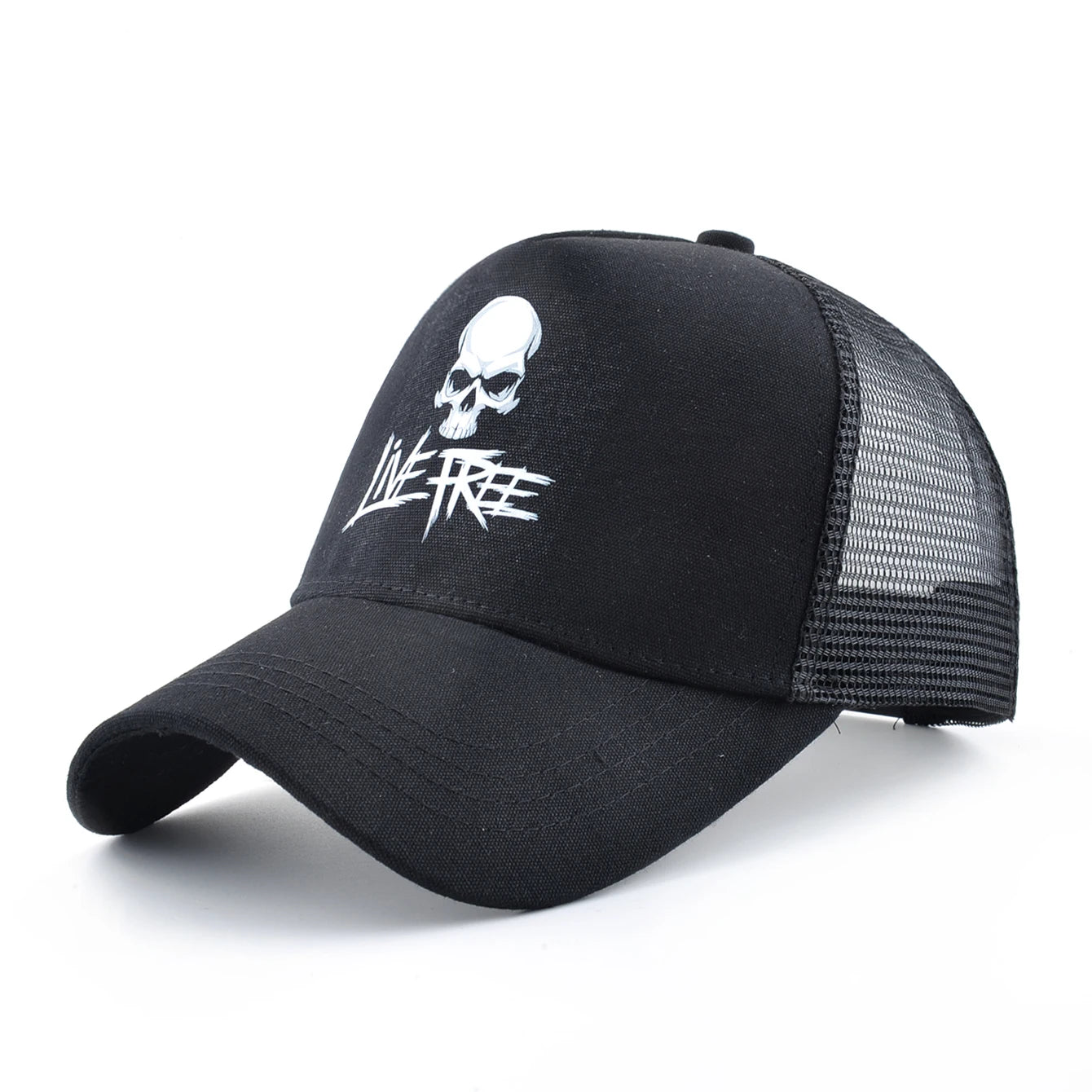 Summer Baseball Cap Outdoor Breathable Mesh Trucker Cap Men Women Printing Skull Snapback Hip Hop Caps Adjustable Visor Cap