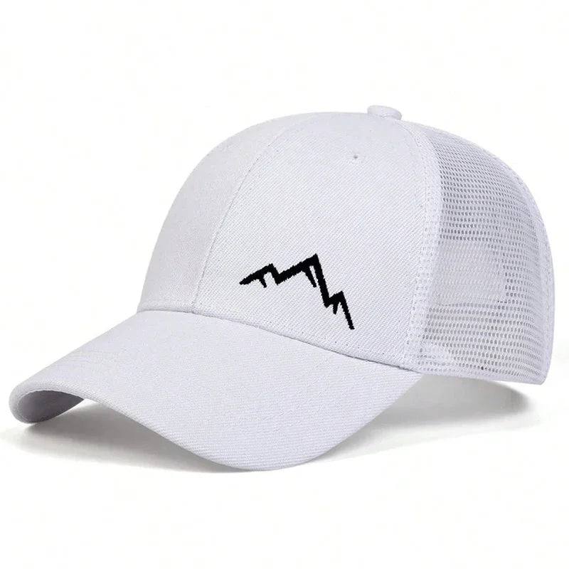 Unisex Mountain Range Embroidery Baseball Net Caps Spring Summer Outdoor Adjustable Casual Hats Dad Hat Sunscreen Hat