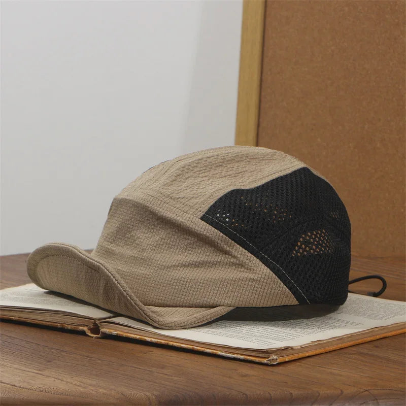 Unisex Japanese Quick-Dry Baseball Cap – Breathable Short Brim Summer Hip-Hop Sun Hat