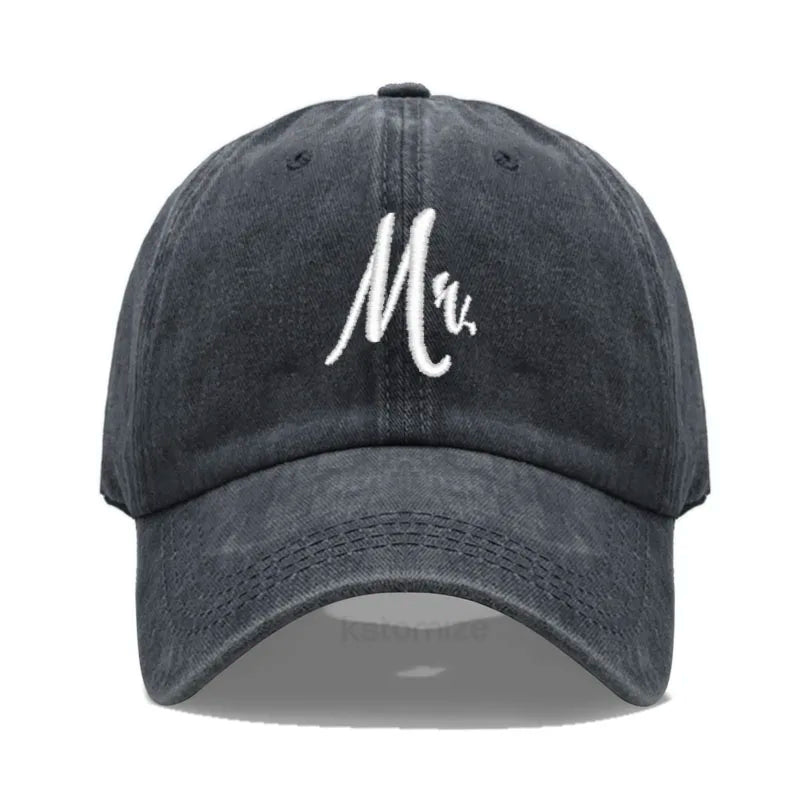 Matching Mr. & Mrs. Baseball Cap Men's Women's Cotton Embroidery Sport Golf Caps Bridal Gift Newlywed Honeymoon Wedding Gift