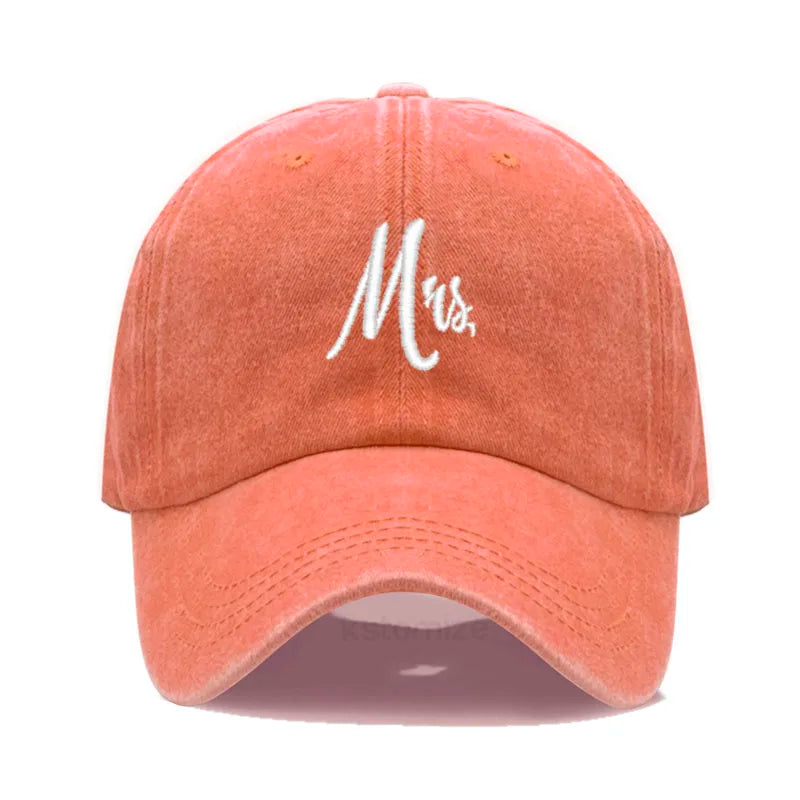 Matching Mr. & Mrs. Baseball Cap Men's Women's Cotton Embroidery Sport Golf Caps Bridal Gift Newlywed Honeymoon Wedding Gift