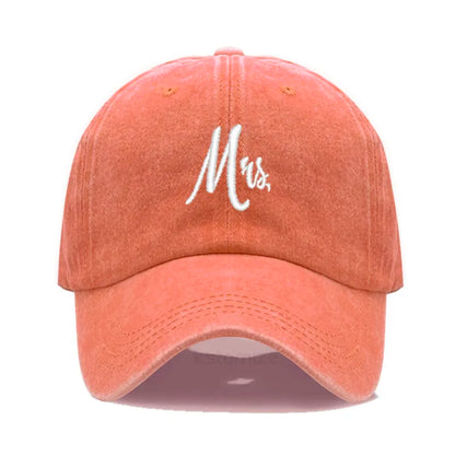 Matching Mr. & Mrs. Baseball Cap Men's Women's Cotton Embroidery Sport Golf Caps Bridal Gift Newlywed Honeymoon Wedding Gift