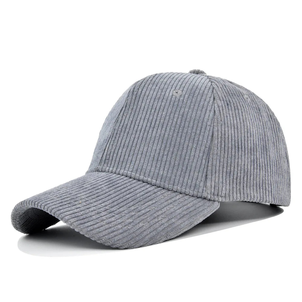 Solid Corduroy Baseball Cap For Women and Men 100%Cotton Vintage Unisex Adjustable Spring Polo Trucker Cap Autumn Winter Sun Hat