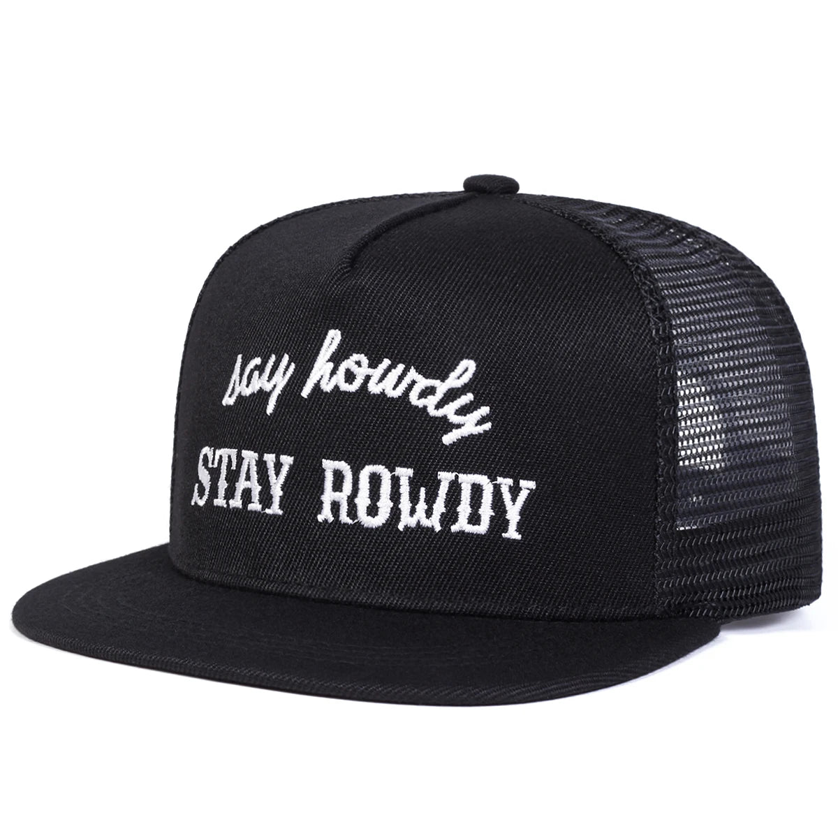 Unisex STAY ROWDY Embroidery Hip-hop Net Hats Spring Summer Outdoor Adjustable Casual Baseball Caps Sunscreen Hat Sports Cap