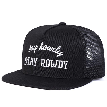 Unisex STAY ROWDY Embroidery Hip-hop Net Hats Spring Summer Outdoor Adjustable Casual Baseball Caps Sunscreen Hat Sports Cap