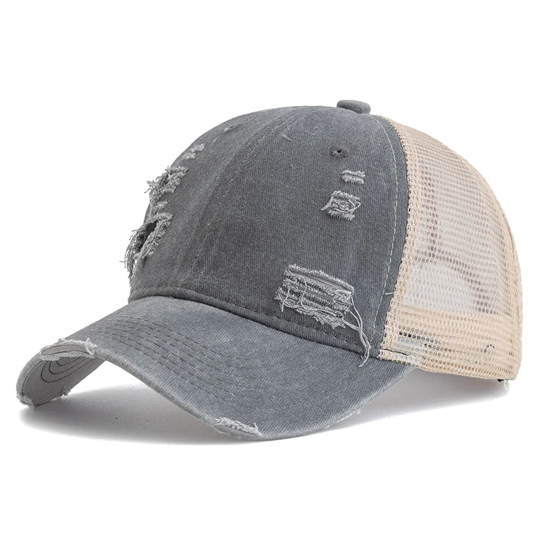 Hot Sale Unisex Trucker Hat Multi Colors Plain Baseball Cap Women Men Washed Cotton Distressed Cap