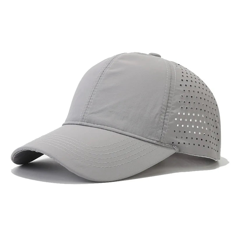 Unisex Mesh Quick-Dry Baseball Cap – Moisture-Wicking Breathable Adjustable Sun Visor Fishing Outdoor Hat