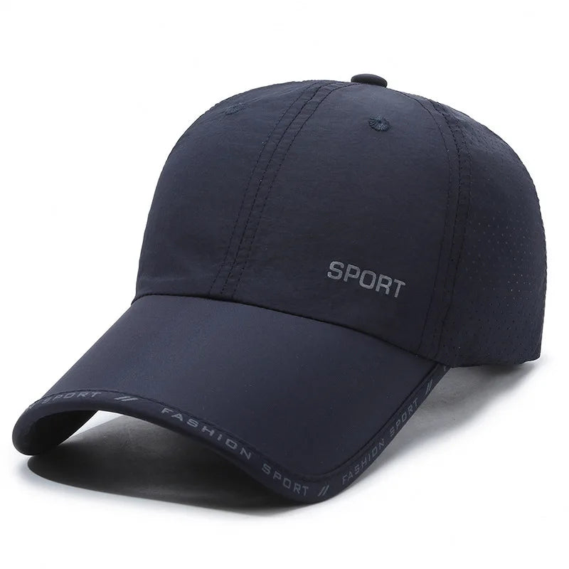 Quick Drying Solid Baseball Cap, Sunscreen Breathable Adjustable Cycling Hiking Fishing Sports Trucker Hat For Women & Men