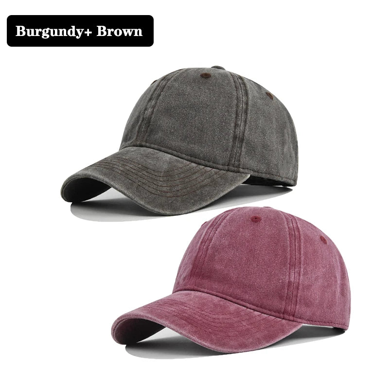 Unisex Vintage Washed Cotton Baseball Cap – Adjustable Breathable Solid Color Dad Hat