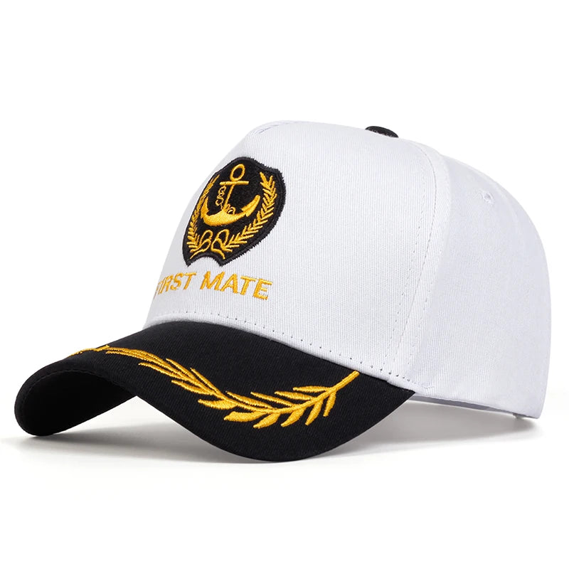 Unisex CAPTAIN/FIRST MATE Letter Embroidery Baseball Caps Spring and Autumn Outdoor Adjustable Casual Hats Sunscreen Hat