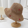 Summer Hat Women Strawberry Pattern Sunscreen Big Brim Fisherman Cap Sun Hat Foldable Sunshade Seaside Beach Accessories Sunhat