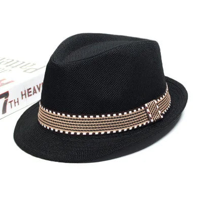 Golexury Summer Fedoras Spring and Summer Korean Party Jazz Hat Cotton Linen Top Hat  for Buchet Hat Panama Cap