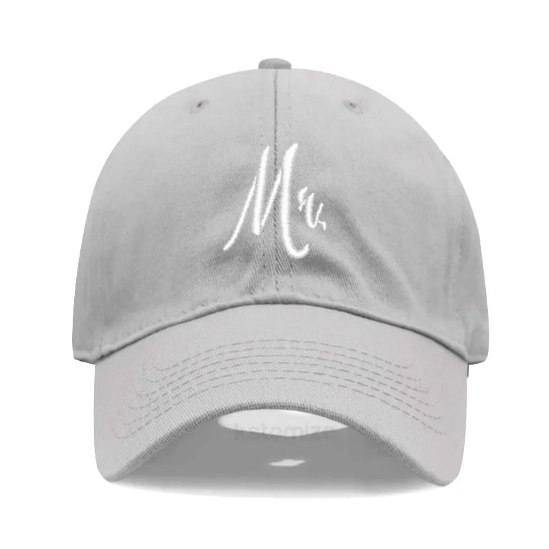 Matching Mr. & Mrs. Baseball Cap Men's Women's Cotton Embroidery Sport Golf Caps Bridal Gift Newlywed Honeymoon Wedding Gift