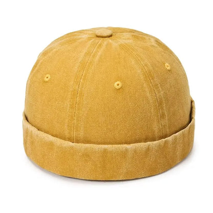 New Women Men Solid Cotton Cap Hat Washed Denim Beanie Hat Spring Autumn Retro Adjustable Docker Sailor Cap Hat For Women Men