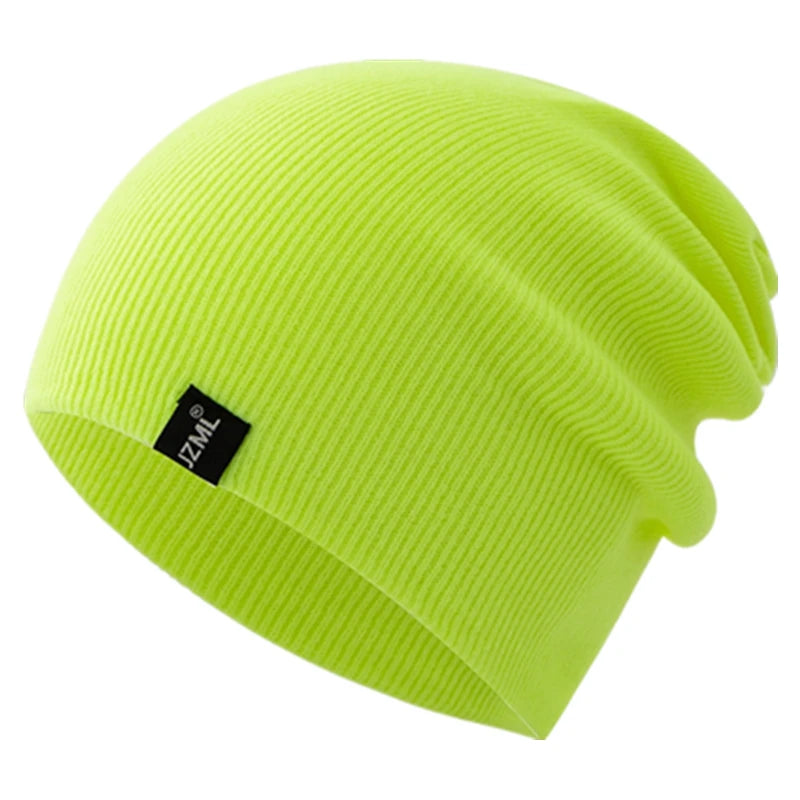 Unisex Letter Label Decor Beanie Hat Casual Multiple Colored Winter Knitted Hat Daily Life And Outdoor Beanie Cap