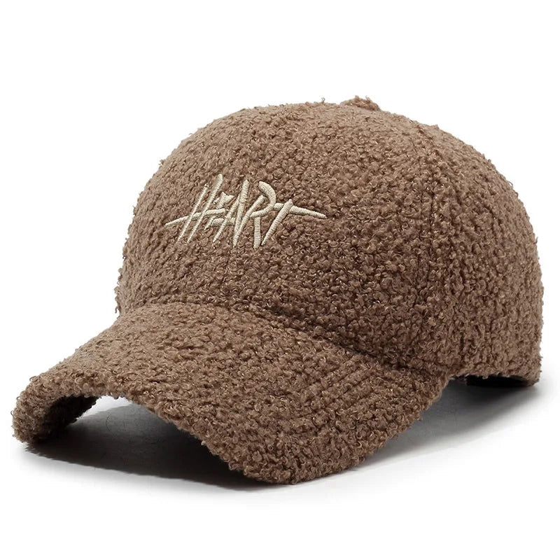 Autumn Winter Hat Women's Casual Warm Baseball Cap Street Plush Solid Color Versatile Peaked Cap