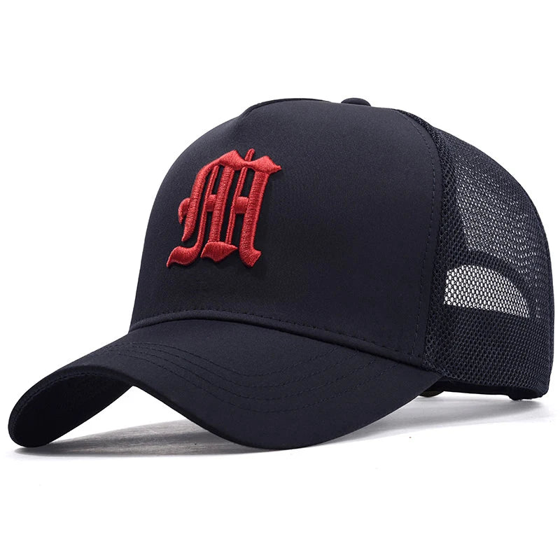 New Hat Men's Summer Thin High Top Baseball Cap Tide Big Head Fence Mesh Breathable Cap Sunscreen Sun Hat