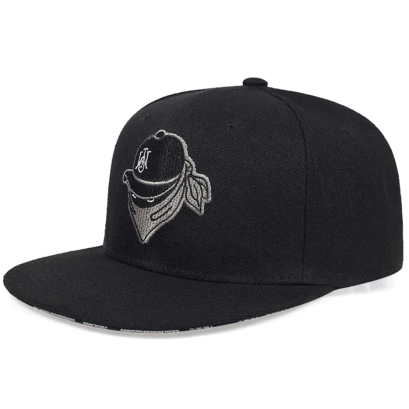 Unisex Masked Embroidery Hip-hop Hats Spring Autumn Adjustable Casual Snapback Baseball Caps Outdoor Sunscreen Hat