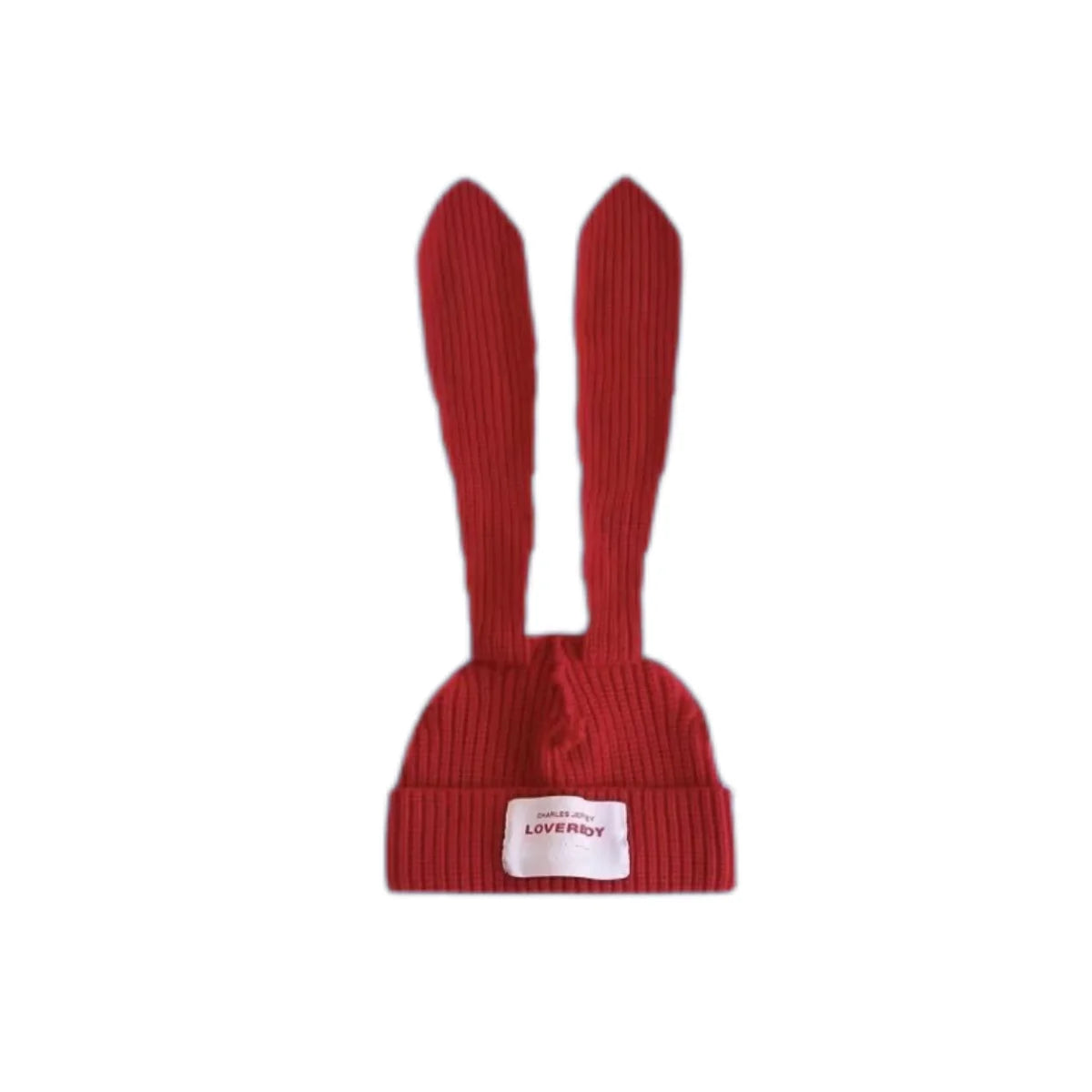 Winter Knitted Hats For Women Cute Rabbit Ear Soft Warm Thick Acrylic Luxury Brand Label Beanies Skullies Personality Casual Cap