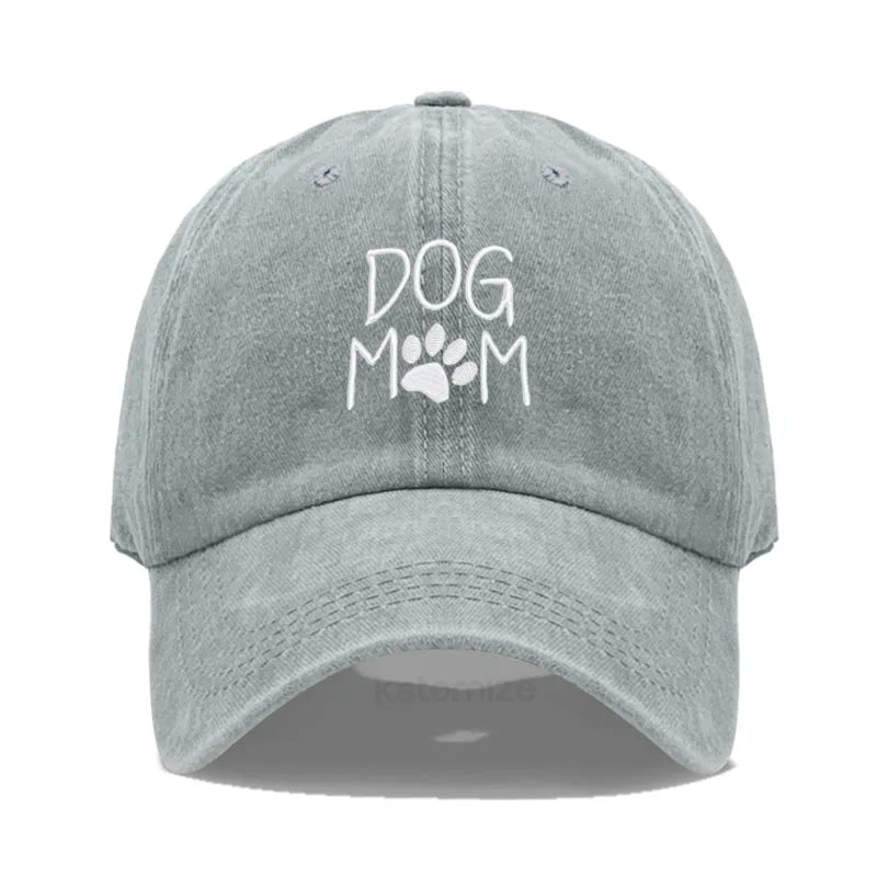 Dog Mom Embroidered Baseball Cap for Women Men Fashion Adjustable Soft Cotton Dad Hat Unisex Classic Golf Caps