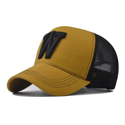 Fashion New Women Men Mesh Baseball Cap Male Lady Breathable W Embroidery Snapback Hats Unisex Trucker Hats Cap For Women Men