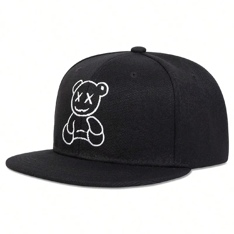 Unisex XX Little Bear Embroidery Hip-hop Hats Spring Autumn Adjustable Casual Snapback Baseball Caps Outdoor Sunscreen Hat