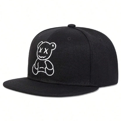 Unisex XX Little Bear Embroidery Hip-hop Hats Spring Autumn Adjustable Casual Snapback Baseball Caps Outdoor Sunscreen Hat